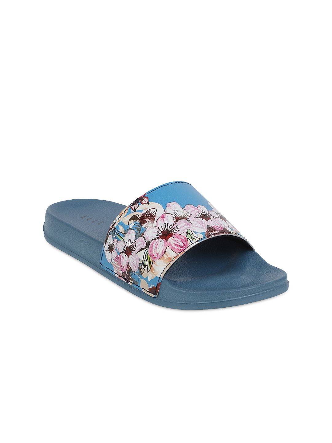 ELLE Women Blue & Pink Printed Sliders Price in India