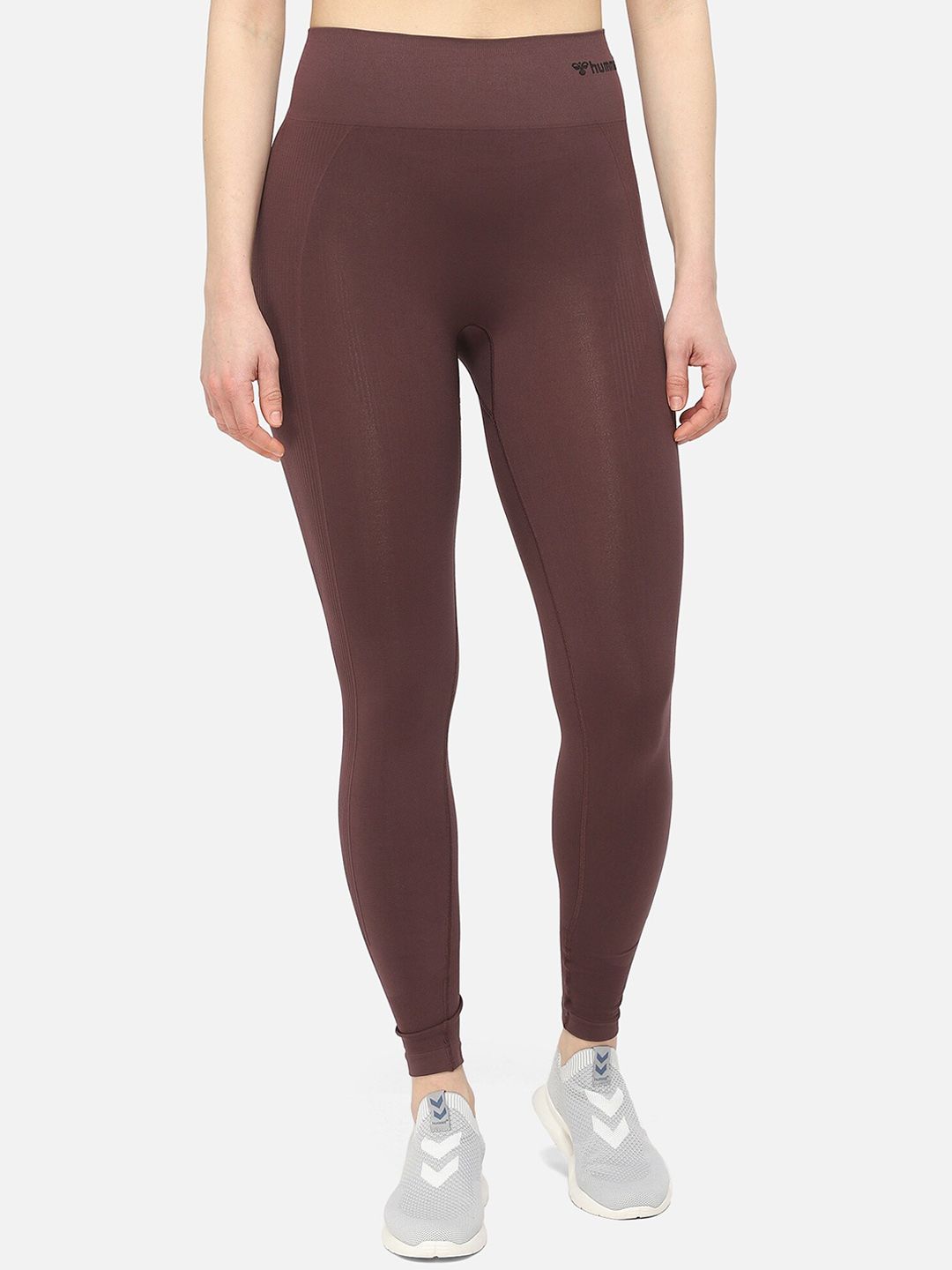 Hummel Women Brown Solid High Rise Casual Tights Price in India