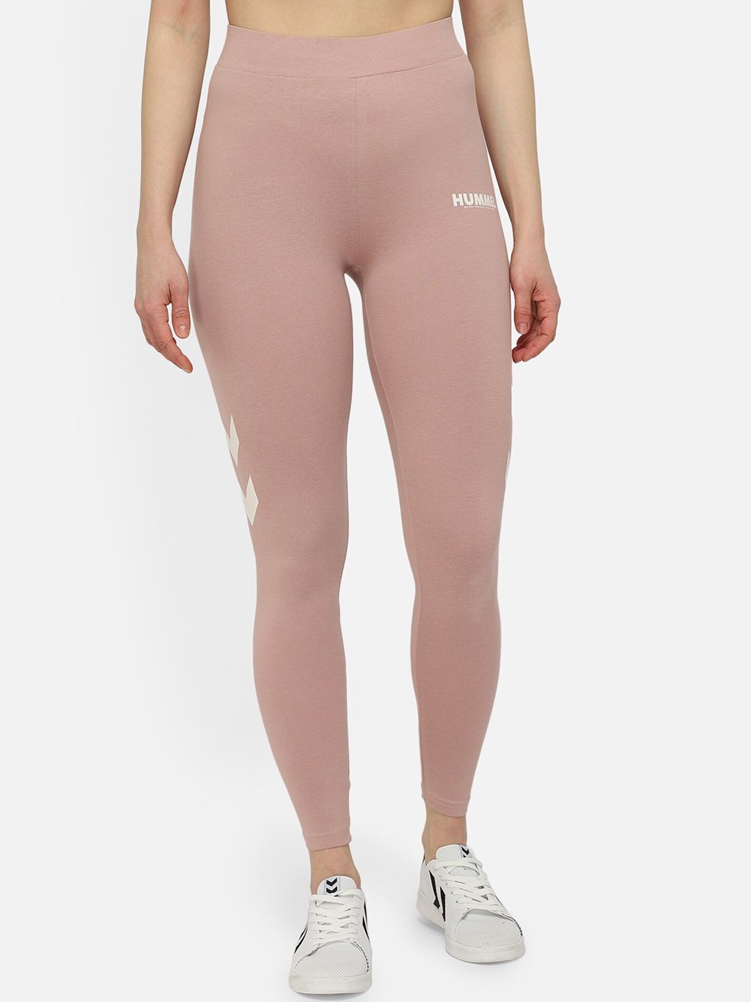 hummel Women Pink Solid Cotton Tights Price in India