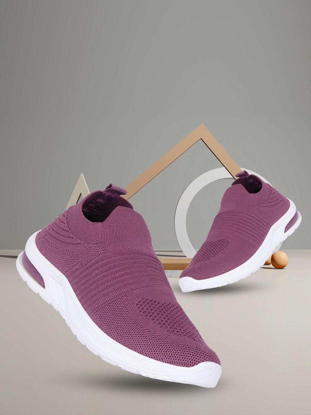 Longwalk Women Purple Textile Walking Non-Marking Shoes Price in India