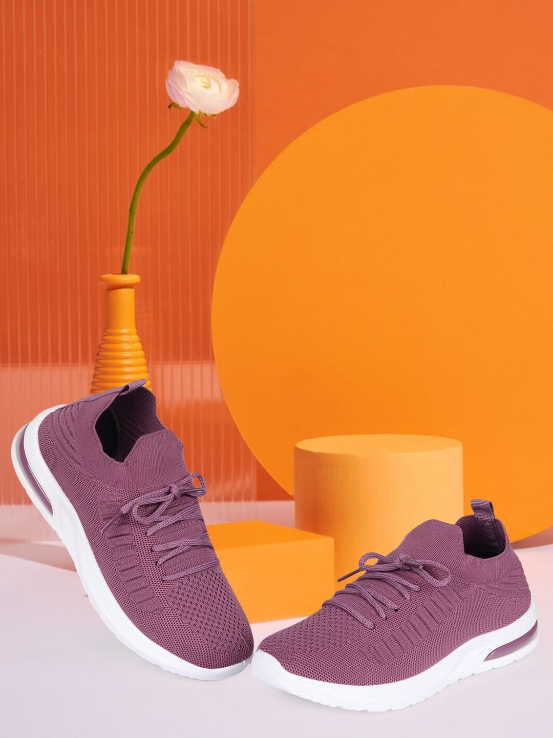 Longwalk Women Purple Textile Walking Non-Marking Shoes Price in India