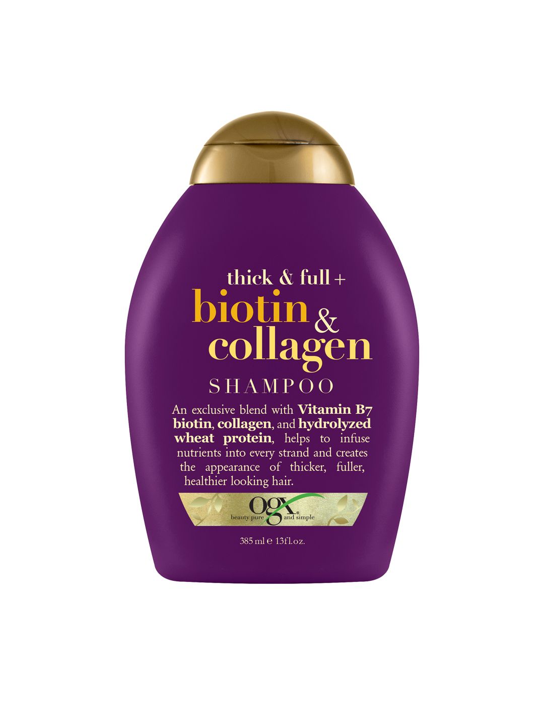 OGX Unisex Purple Thick & Full Biotin & Collagen Shampoo 385 ml