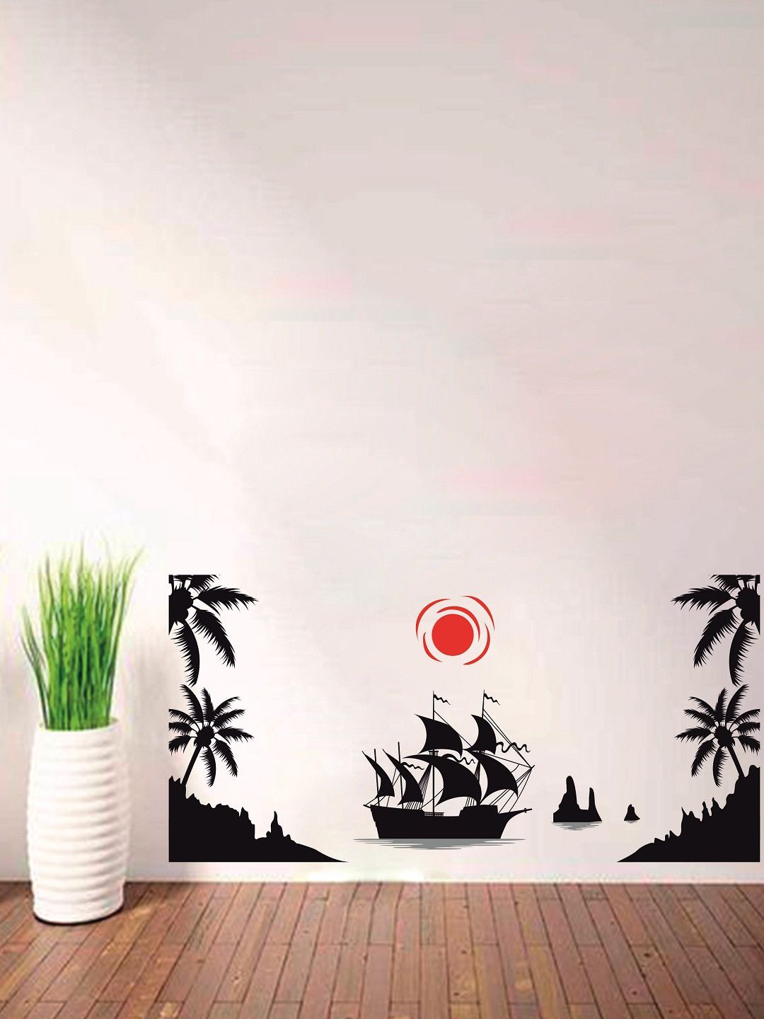 WALLSTICK Black Large Vinyl Wall Stickers Price in India