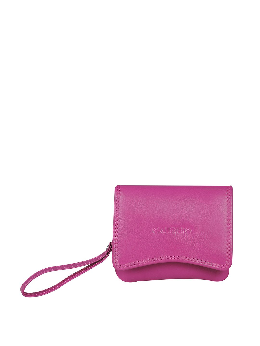 CALFNERO Women Pink Leather Three Fold Wallet Price in India