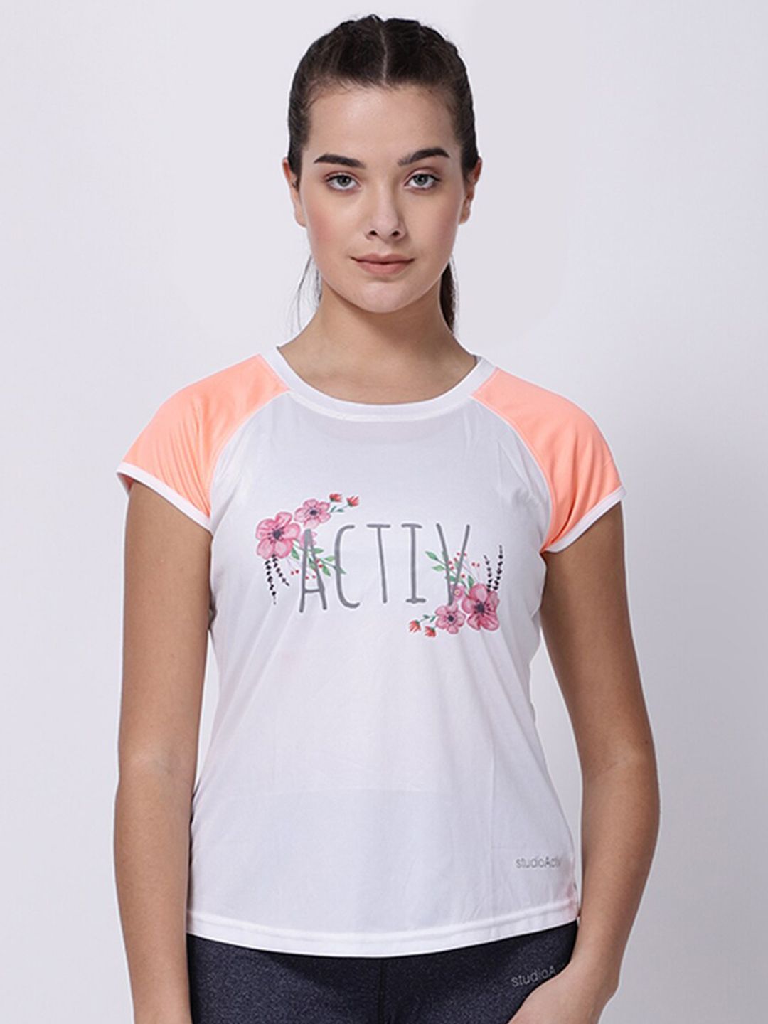 STUDIOACTIV Women White Typography Printed T-shirt Price in India