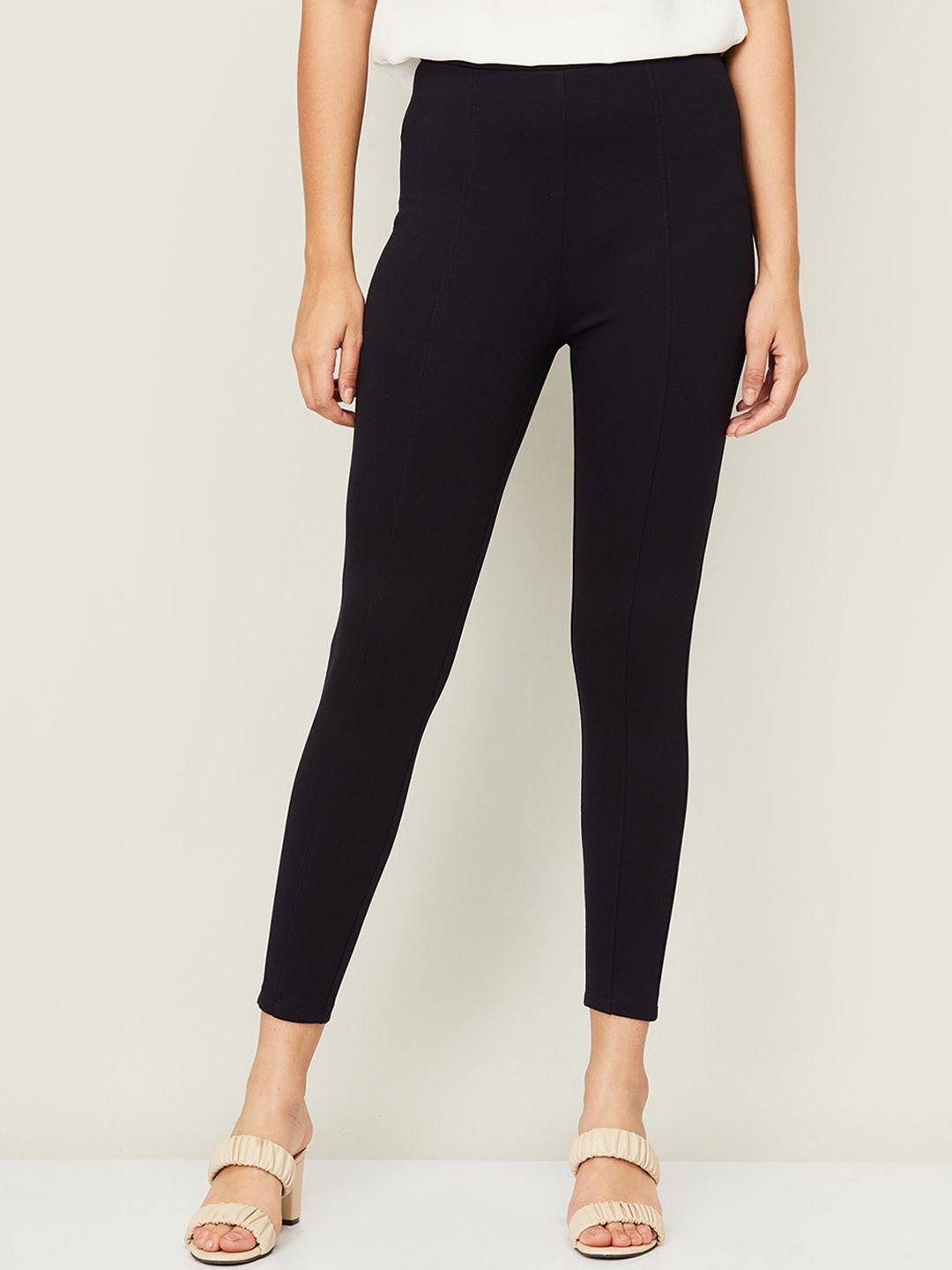 CODE by Lifestyle Women Navy Blue High-Rise Trousers Price in India
