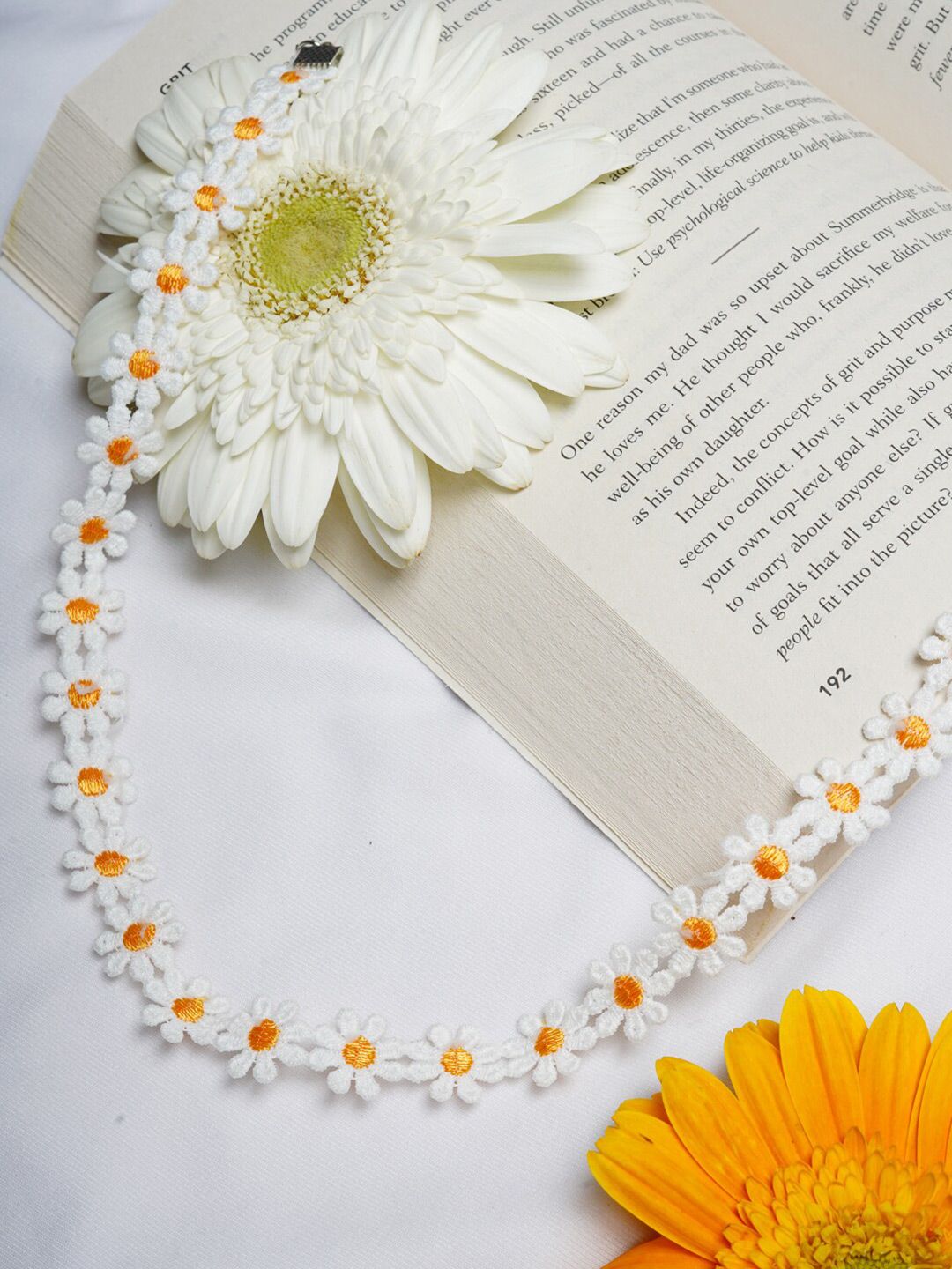 BEWITCHED White & Yellow Daisy Choker Necklace Price in India