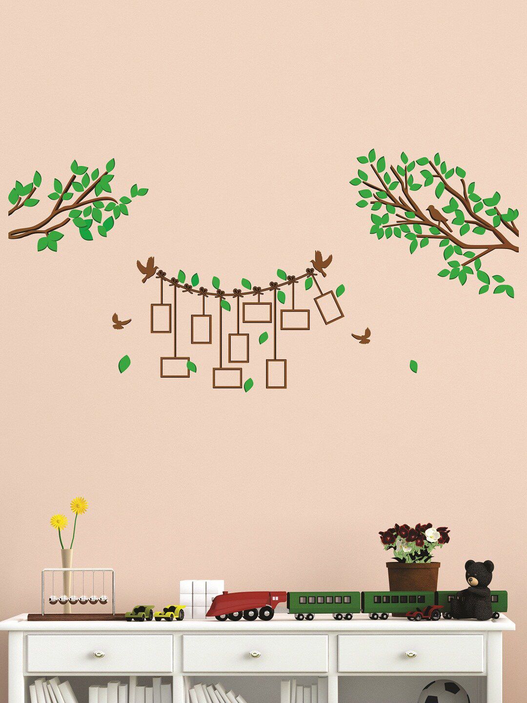 WALLSTICK Green & Brown Large Vinyl Sticker Price in India