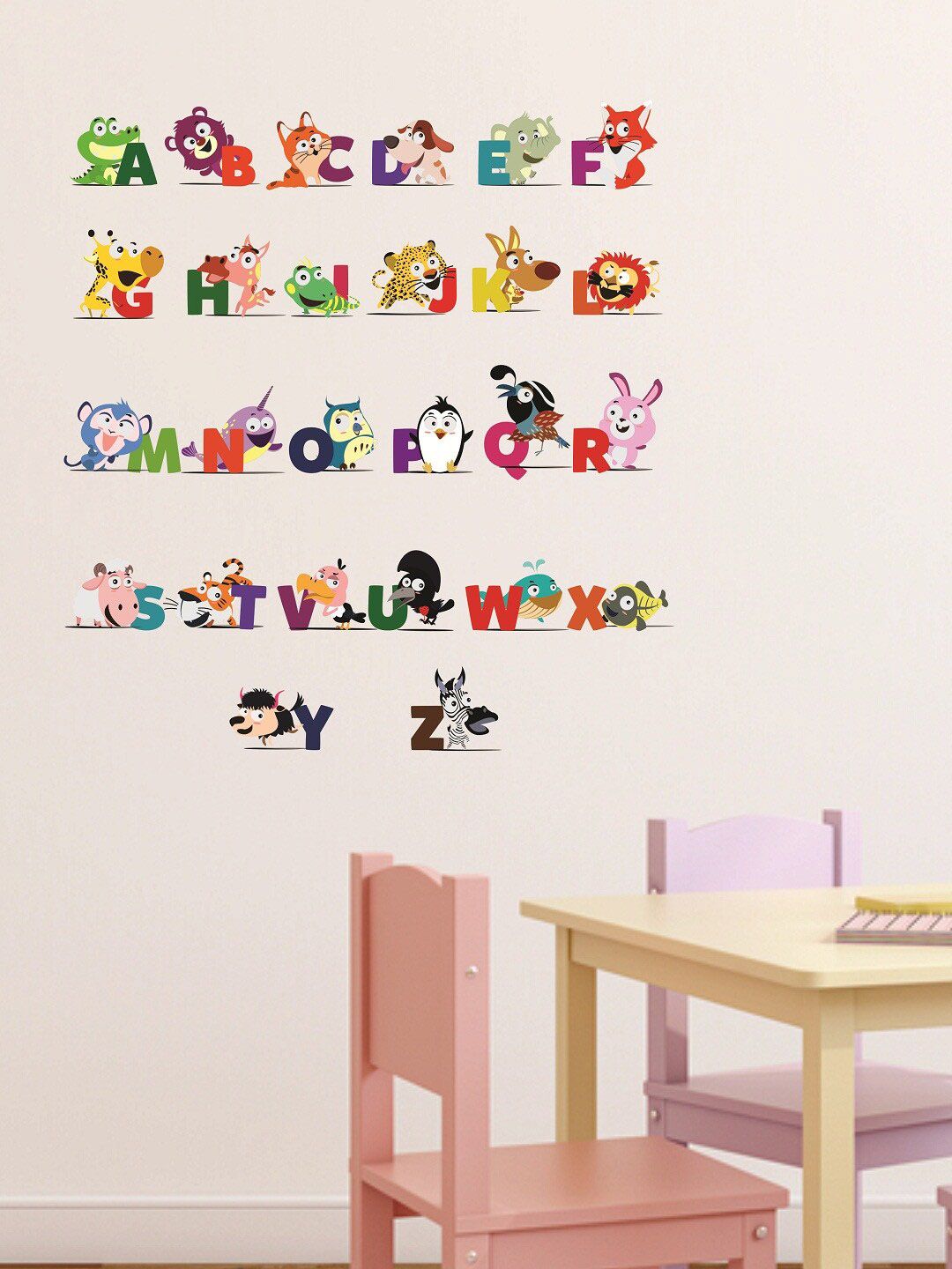 WALLSTICK Alphabets & Animals Wall sticker Price in India