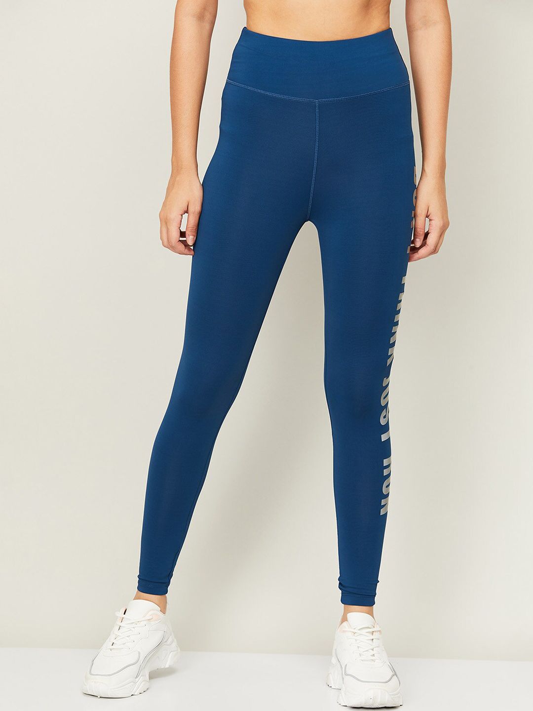 Kappa Women Blue Don't Think Just Run Tights Price in India