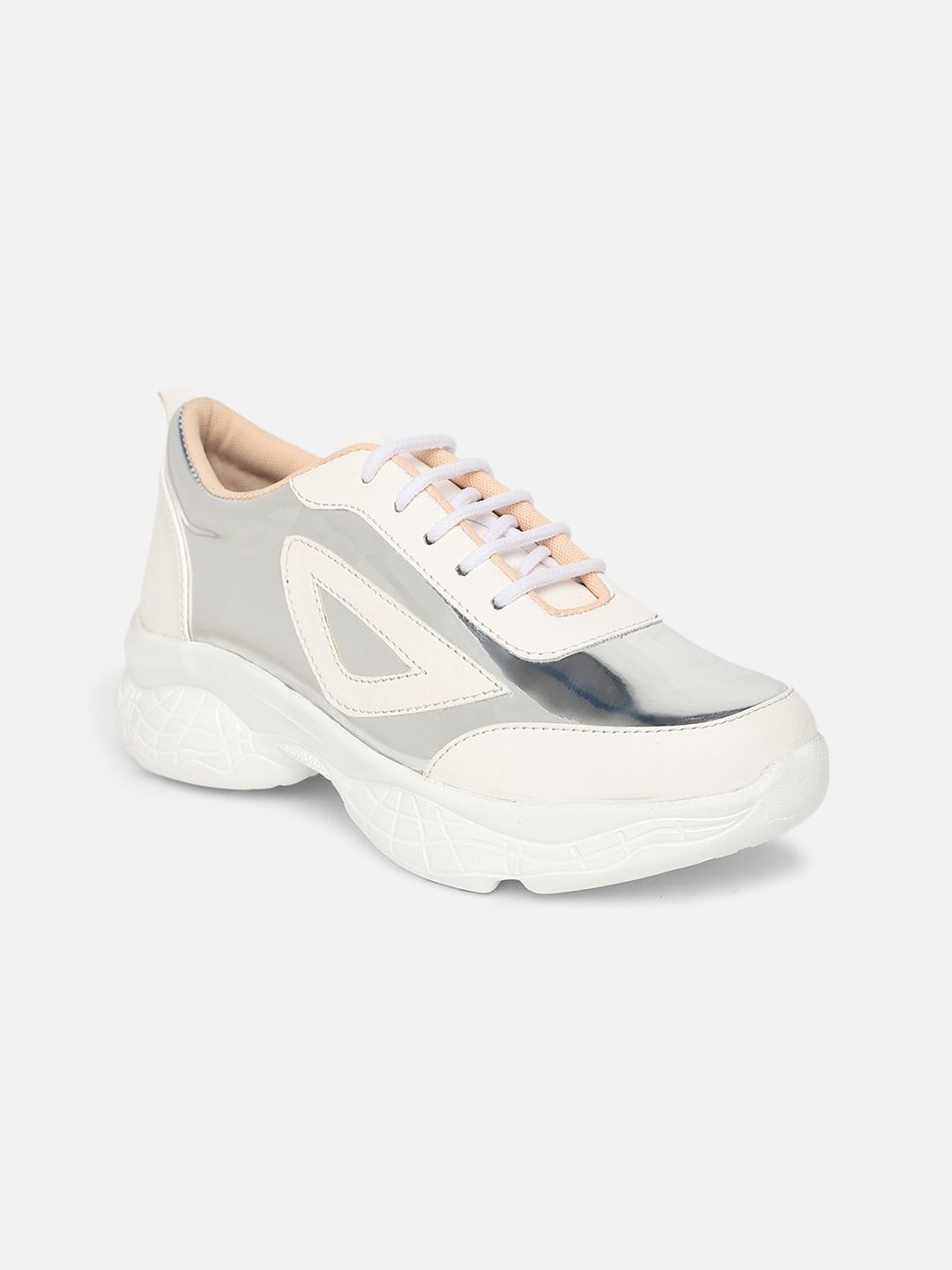 EVERLY Women White Colourblocked Sneakers Price in India