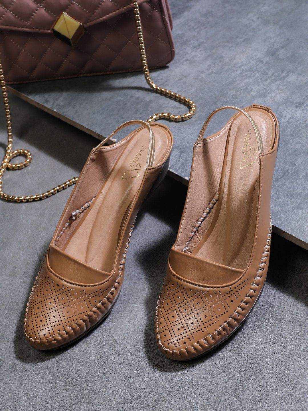 EVERLY Women Beige Perforations Loafers Price in India