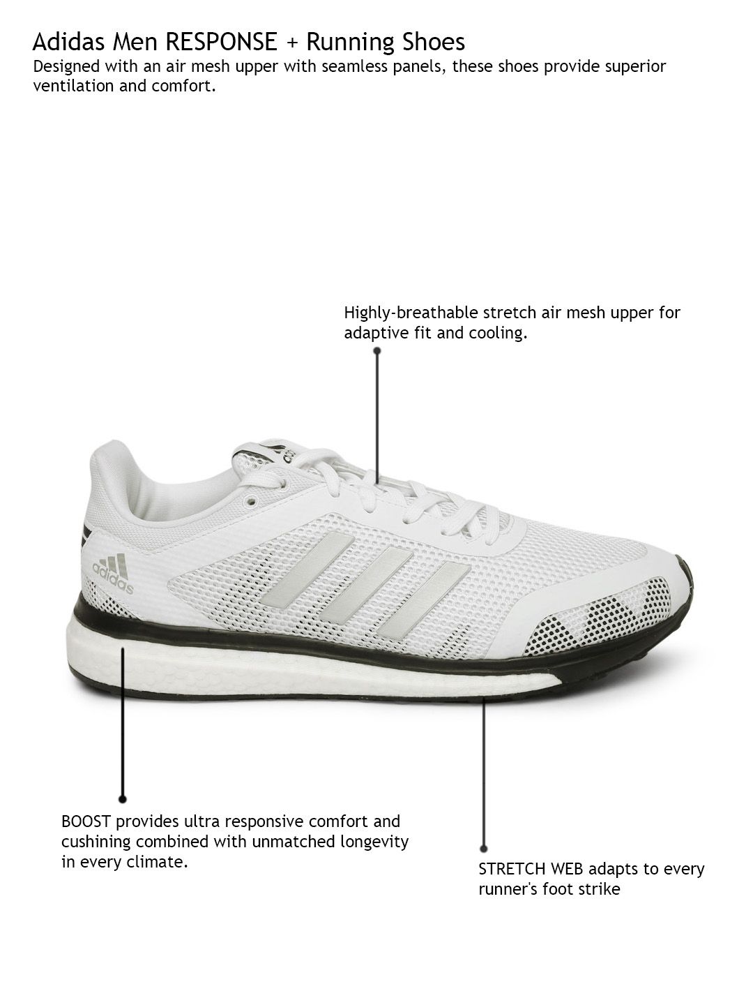 adidas gazelle silver green womens Men's adidas Response Running Shoes (Large Sizes)  BigShoes