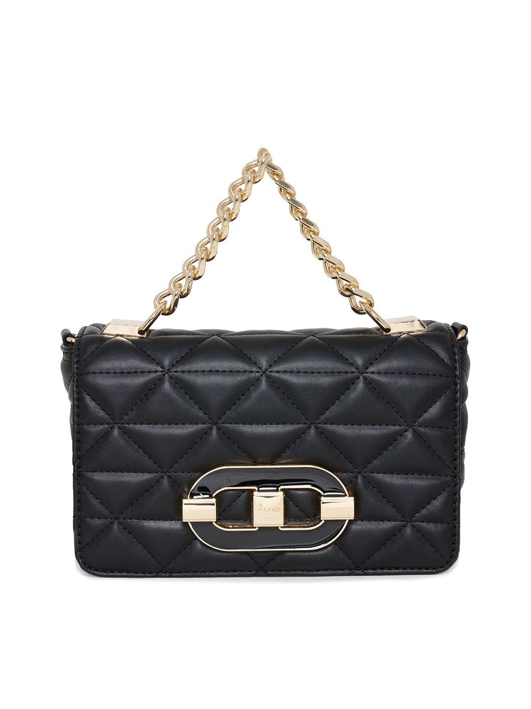 ALDO Women Black Structured Handheld Bag Price in India