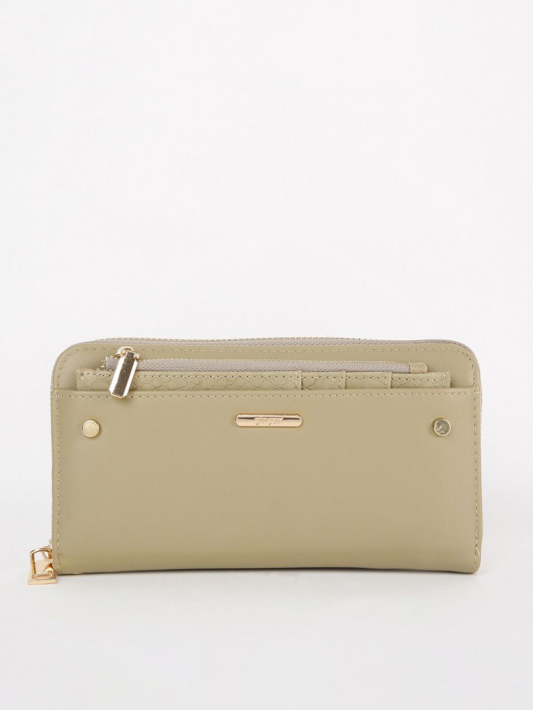 Ginger by Lifestyle Women Green Zip Around Wallet Price in India