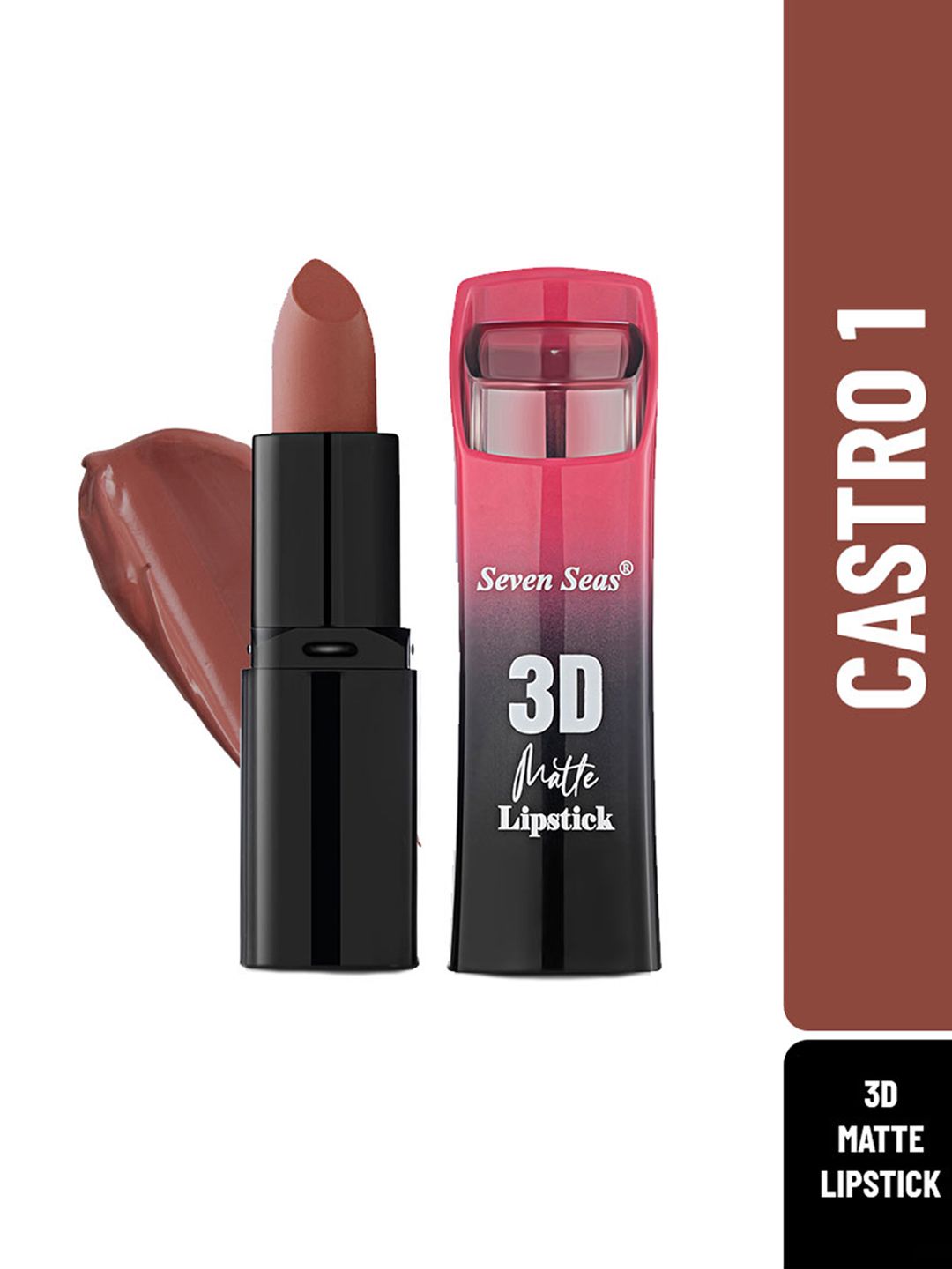 Seven Seas 3D Full Coverage Matte Lipstick, 3.8gm - Castro 1 Price in India