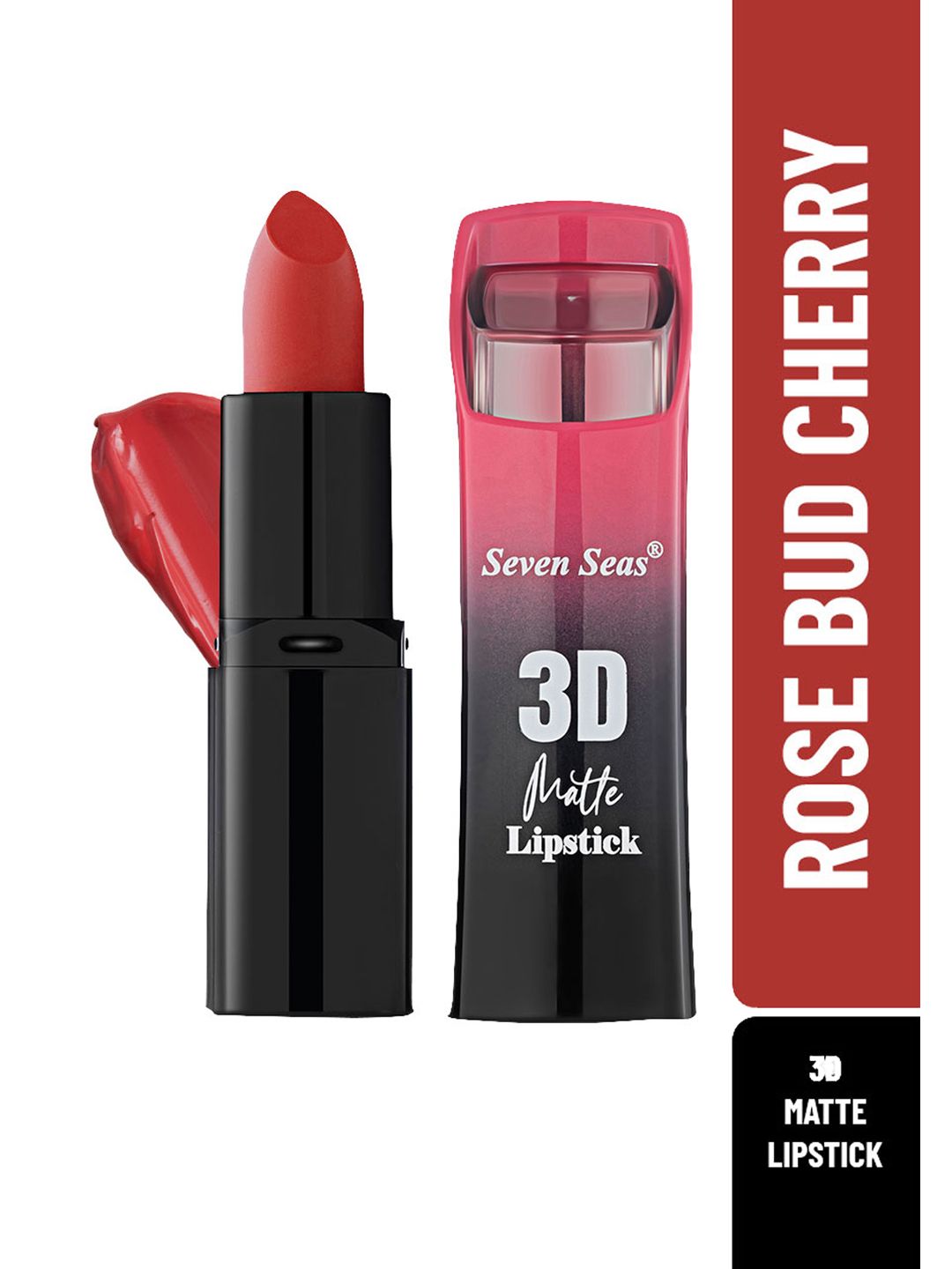 Seven Seas Women Red Rose Bud Cherry 3D Matte Full Coverage Lipstick Price in India