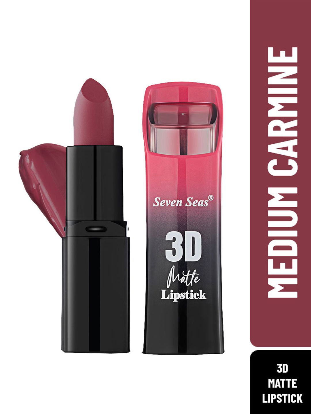 Seven Seas 3D Full Coverage Matte Lipstick, 3.8gm - Medium Carmine Price in India