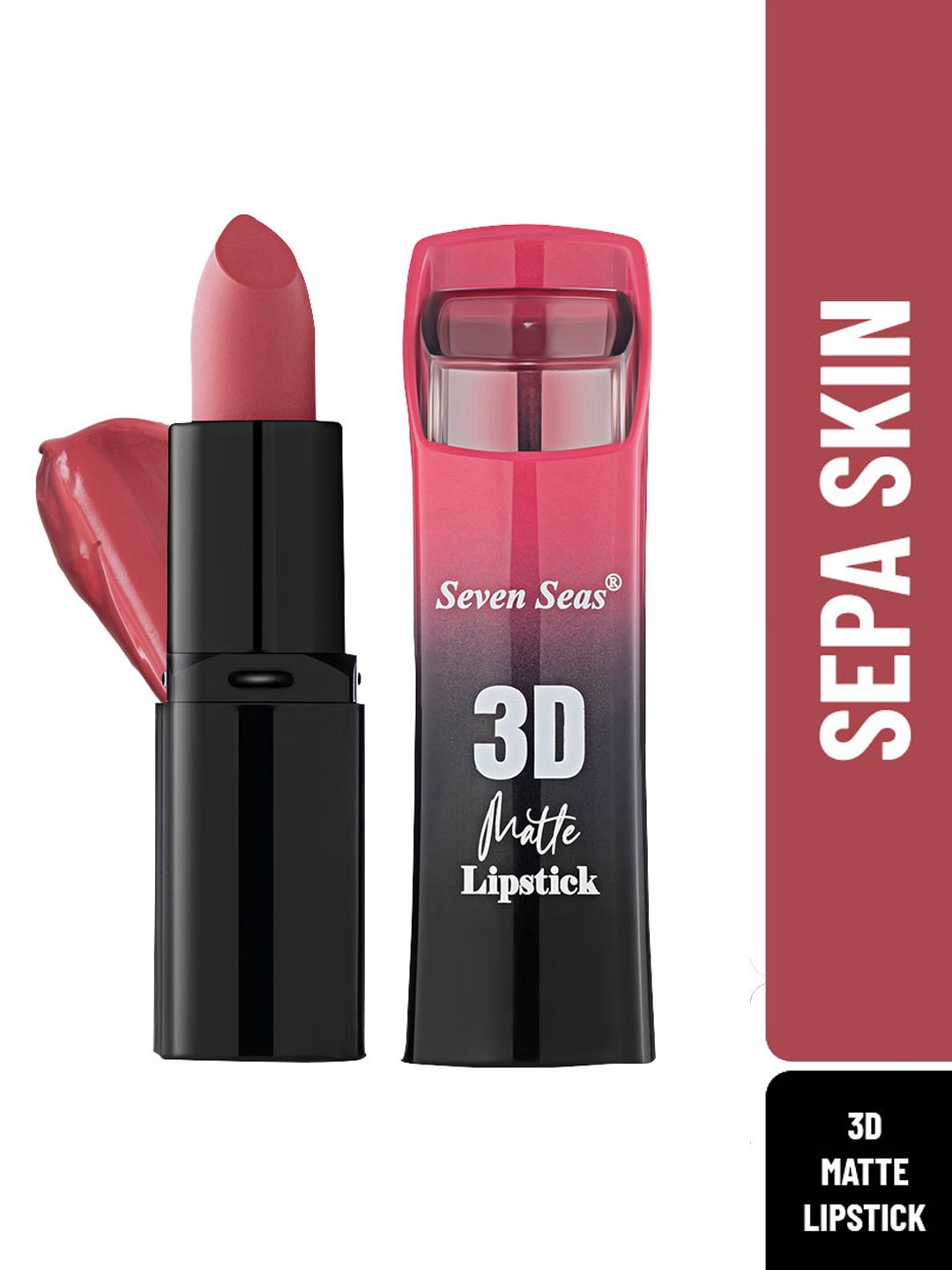 Seven Seas Full Coverage 3D Matte Lipstick - Sepa Skin 324 Price in India