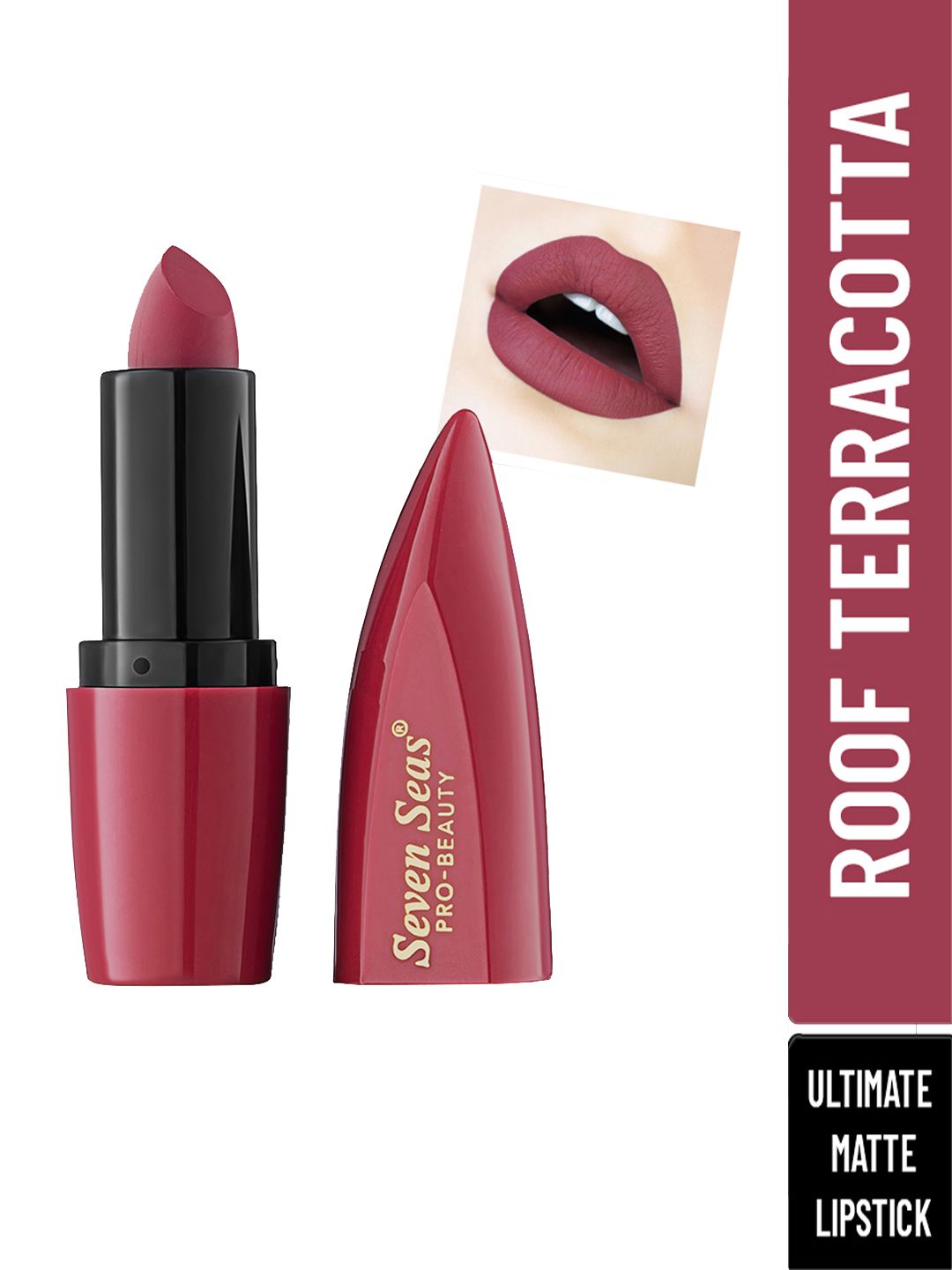 Seven Seas Burgundy Ultimate Matte Lipstick-Roof Terracotta Price in India