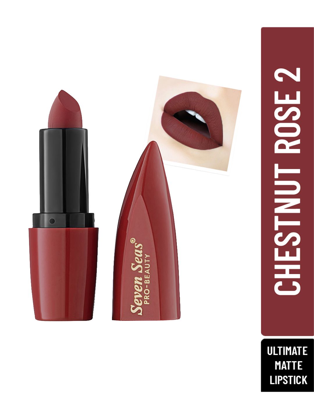 Seven Seas Ultimate Full Coverage Matte Lipstick - Chestnut Rose-II Price in India