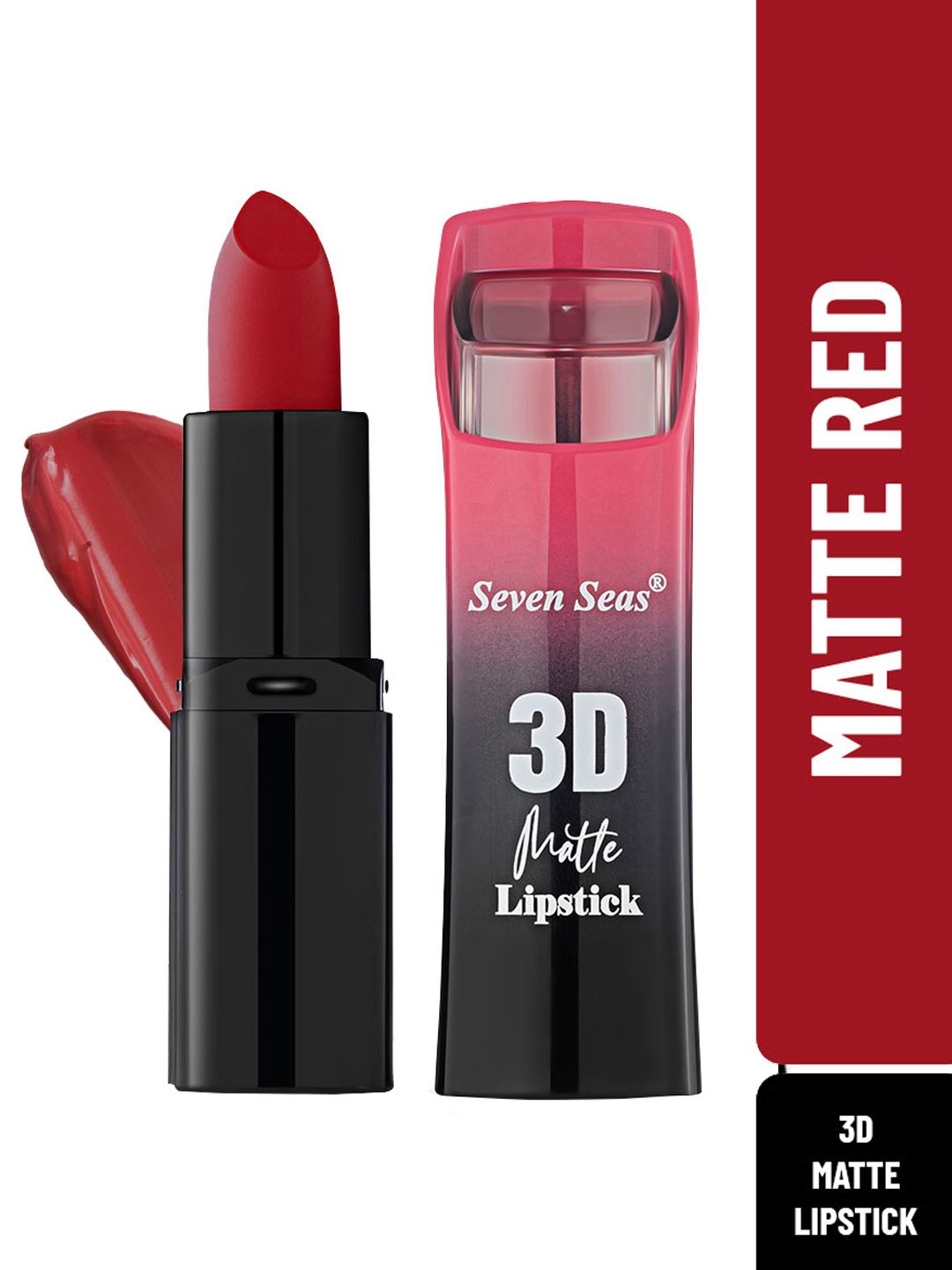 Seven Seas Full Coverage 3D Matte Lipstick, 3.8g - Matte Red Price in India