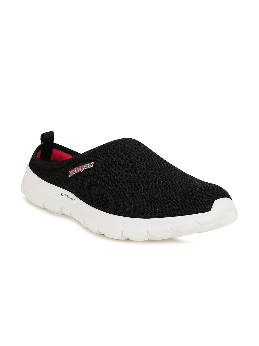 Campus Women Black & Red Mesh Walking Shoes Price in India