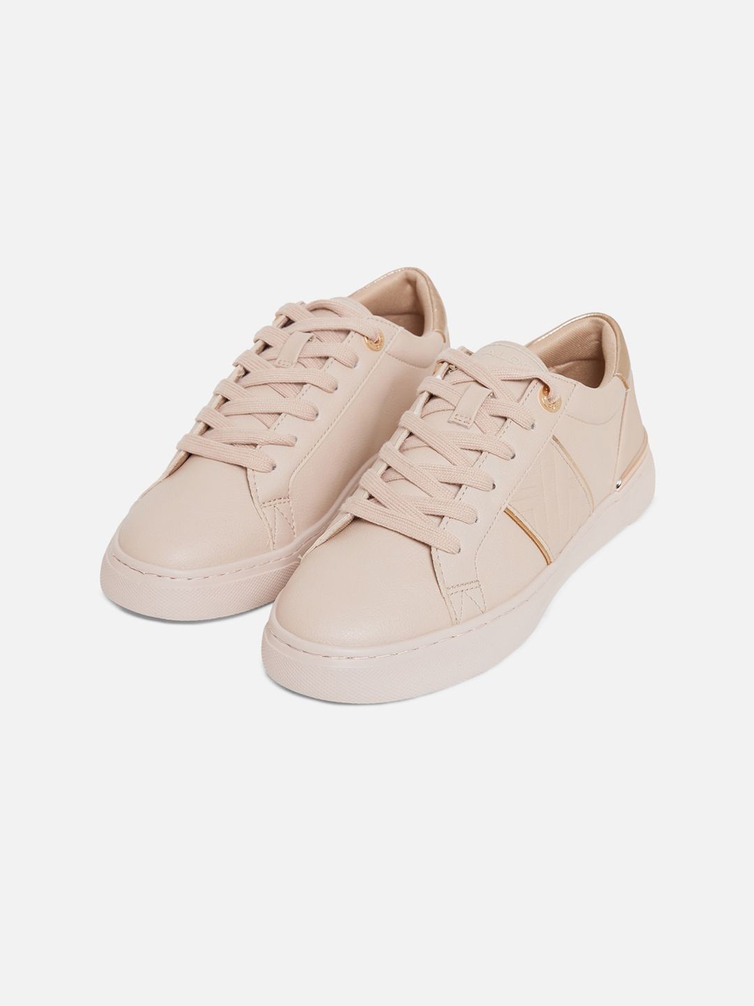 ALDO Women Pink & Rose-Gold Toned Colourblocked Sneakers Price in India