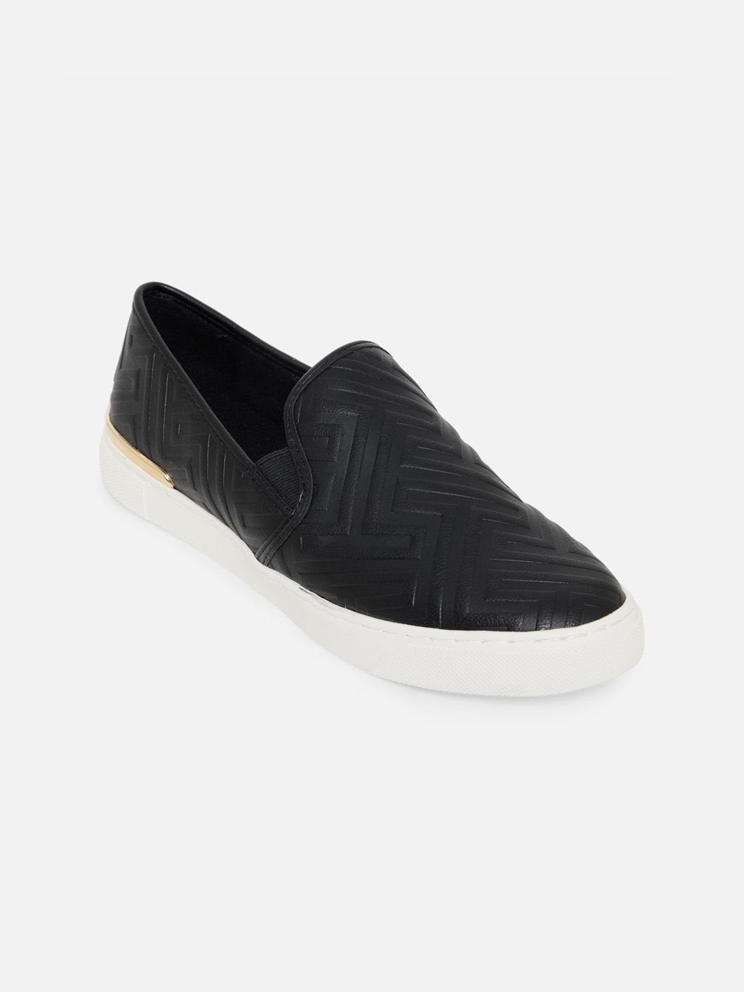 ALDO Women Black Woven Design Slip-On Sneakers Price in India