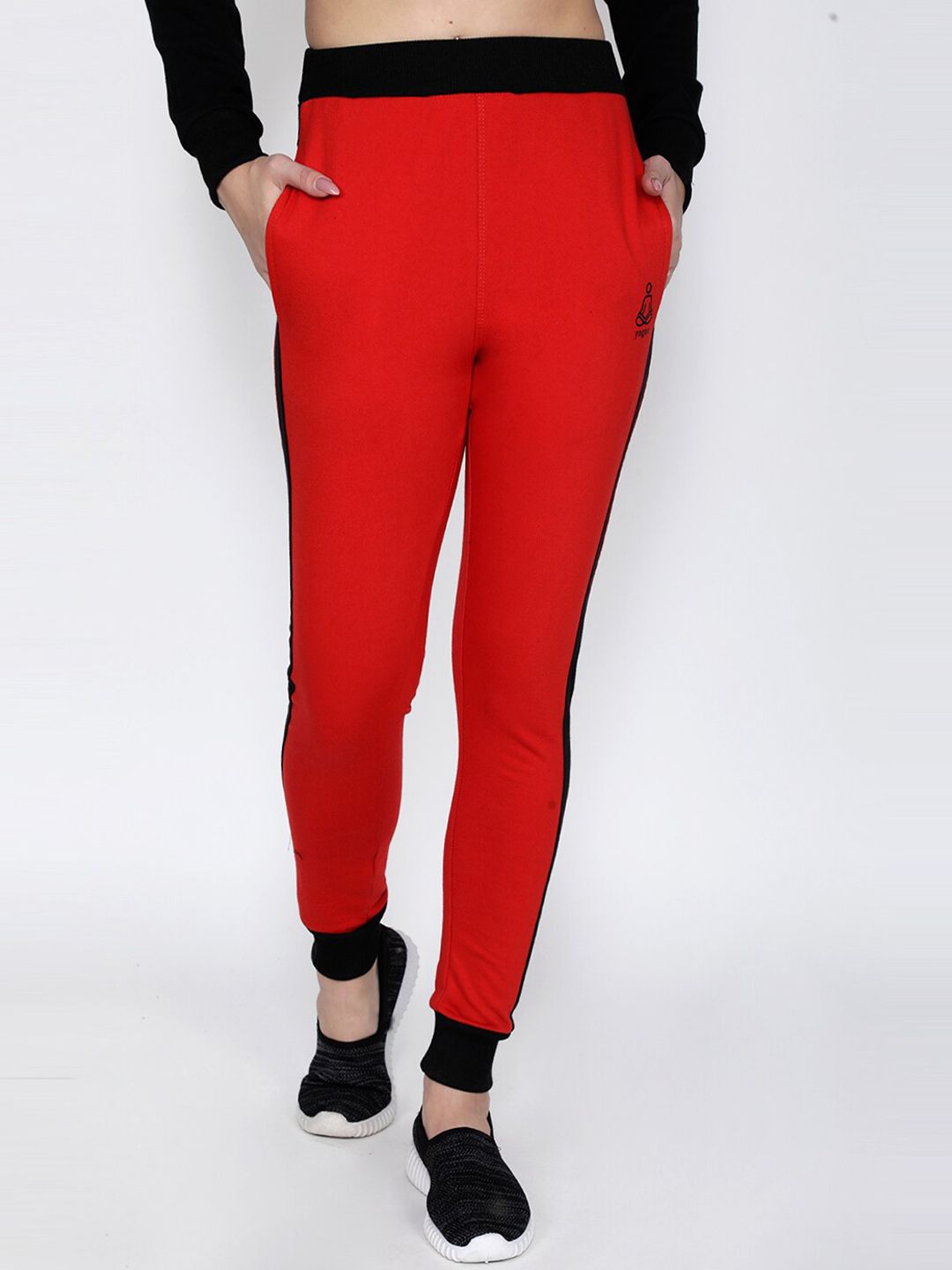 Yogue Activewear Women Red Solid Slim-Fit Joggers Price in India