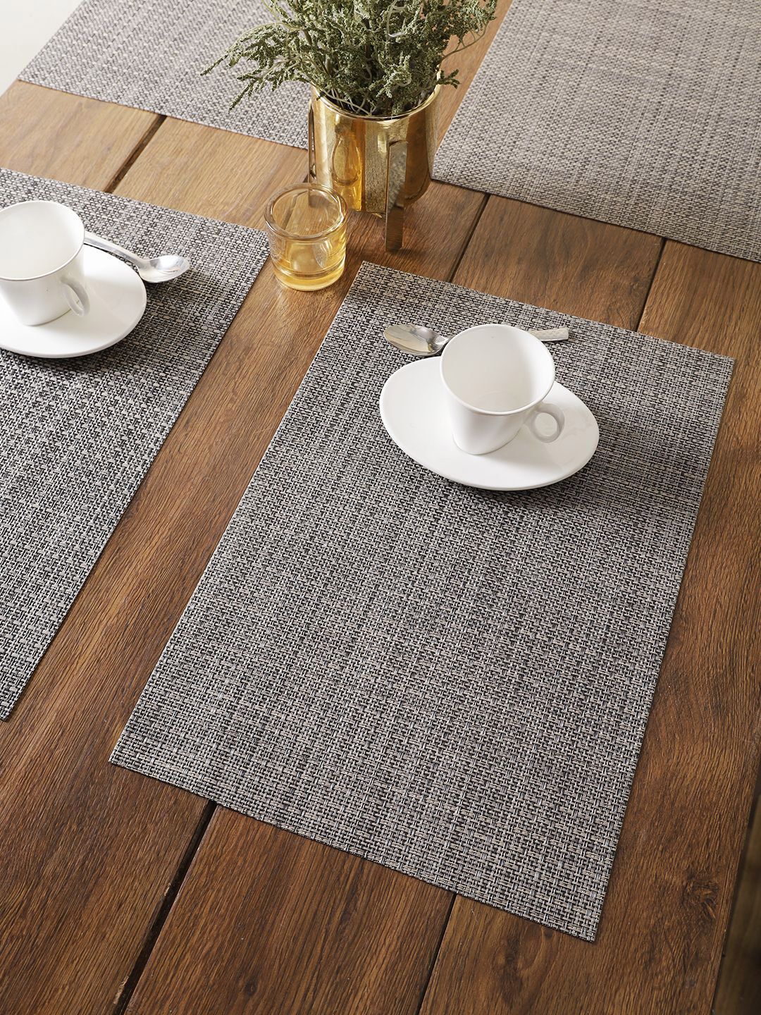 BIANCA Set Of 6 Grey Woven Table Placemats Price in India
