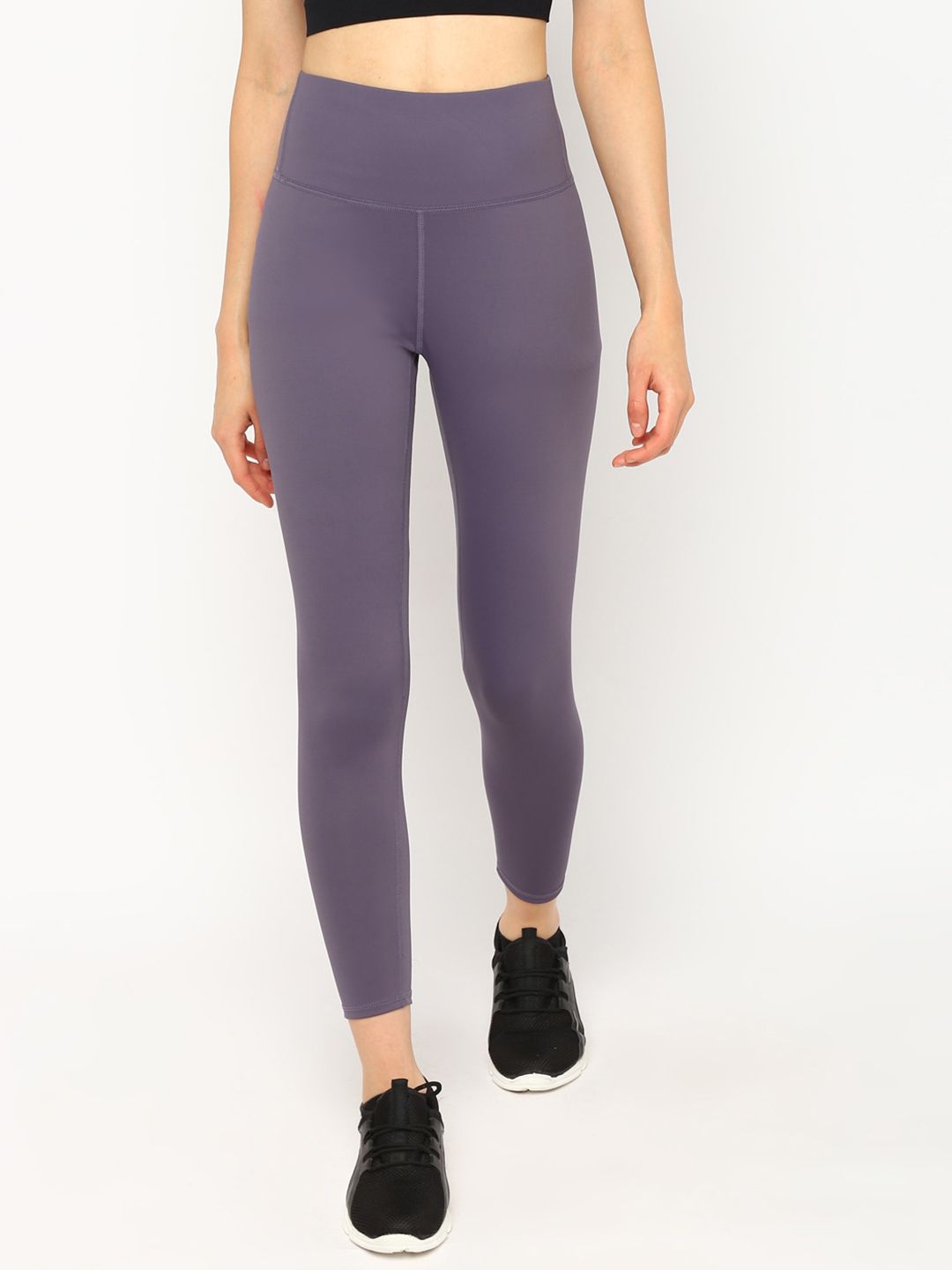 JerfSports Women Taupe With A Tinge Of Purple Solid Tights Price in India