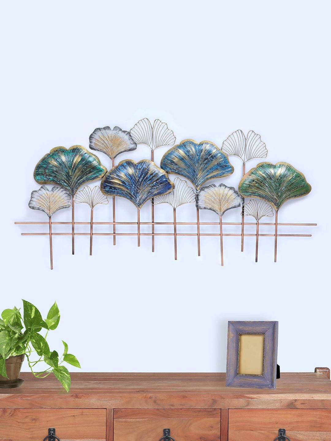 vedas Metallic-Toned W-European Ginko Wall Decor Price in India