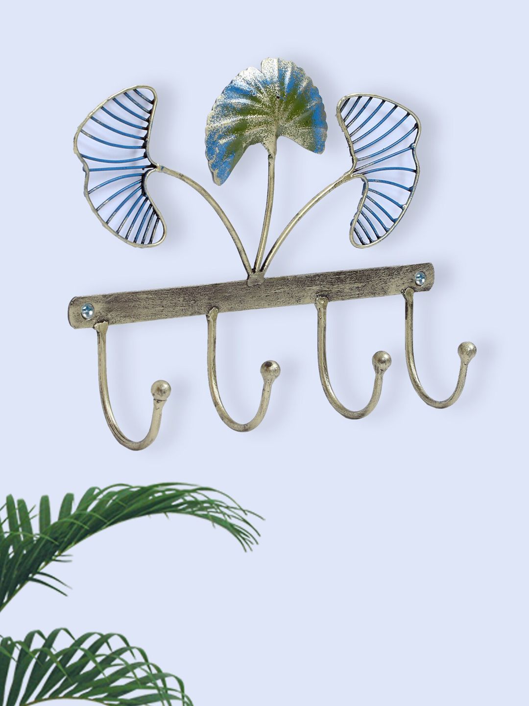 vedas Metallic-Toned & Blue Textured Wall Key Holders Price in India