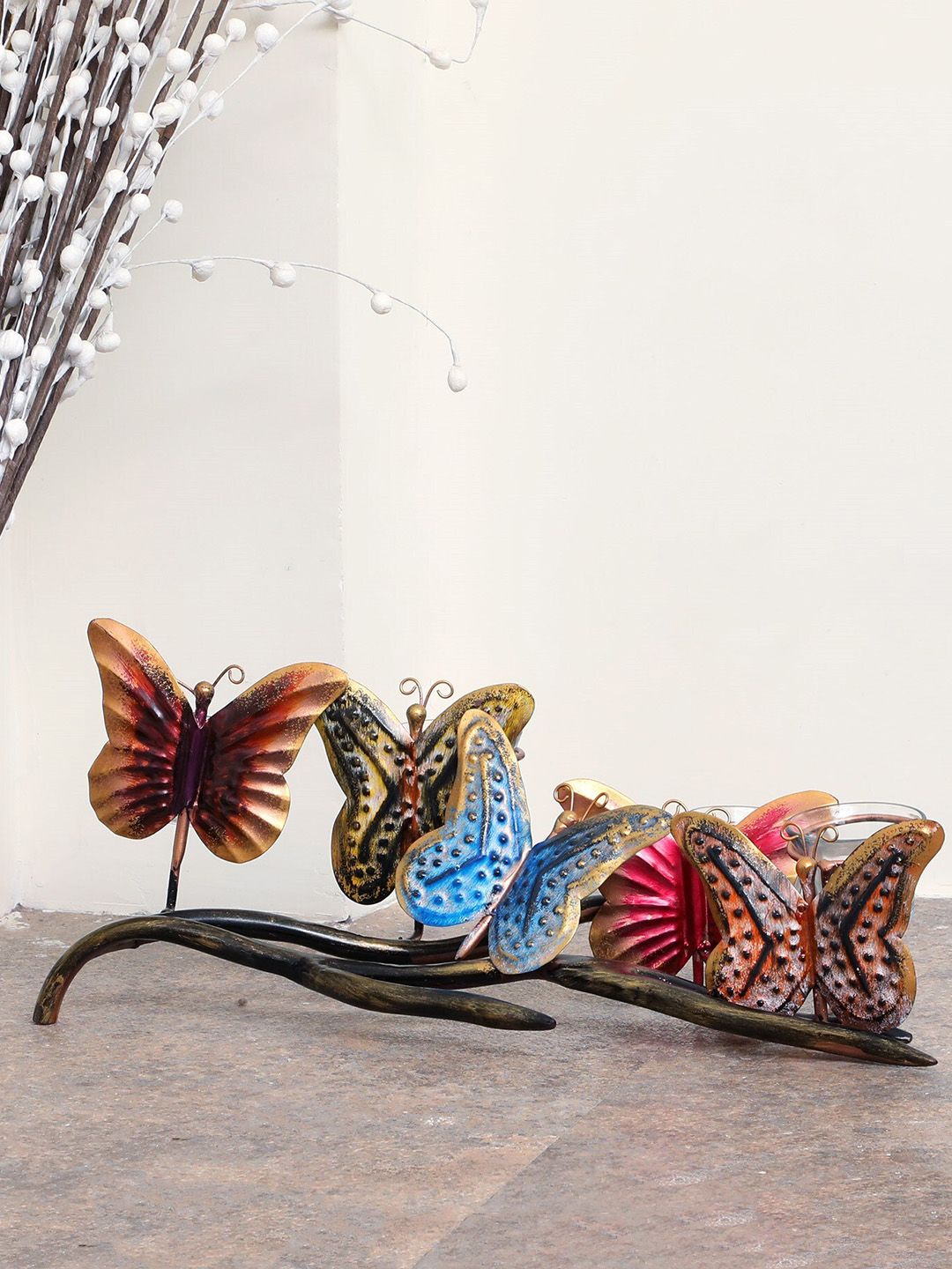 vedas Metallic-Toned Butterfly T-Lite Showpiece Price in India