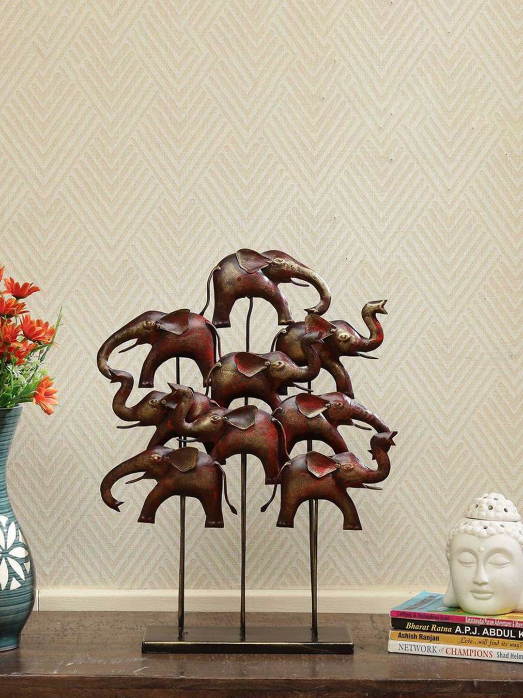 vedas Metallic-Toned Elephant Table Showpiece Price in India