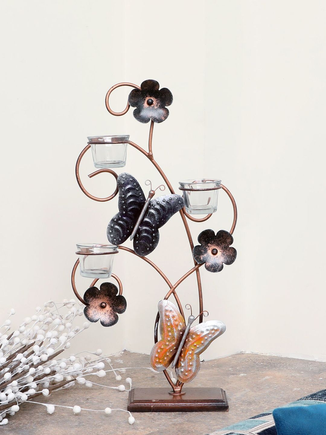 vedas Metallic-Toned & Black T-Anya Butterfly Table Decor Showpieces Price in India