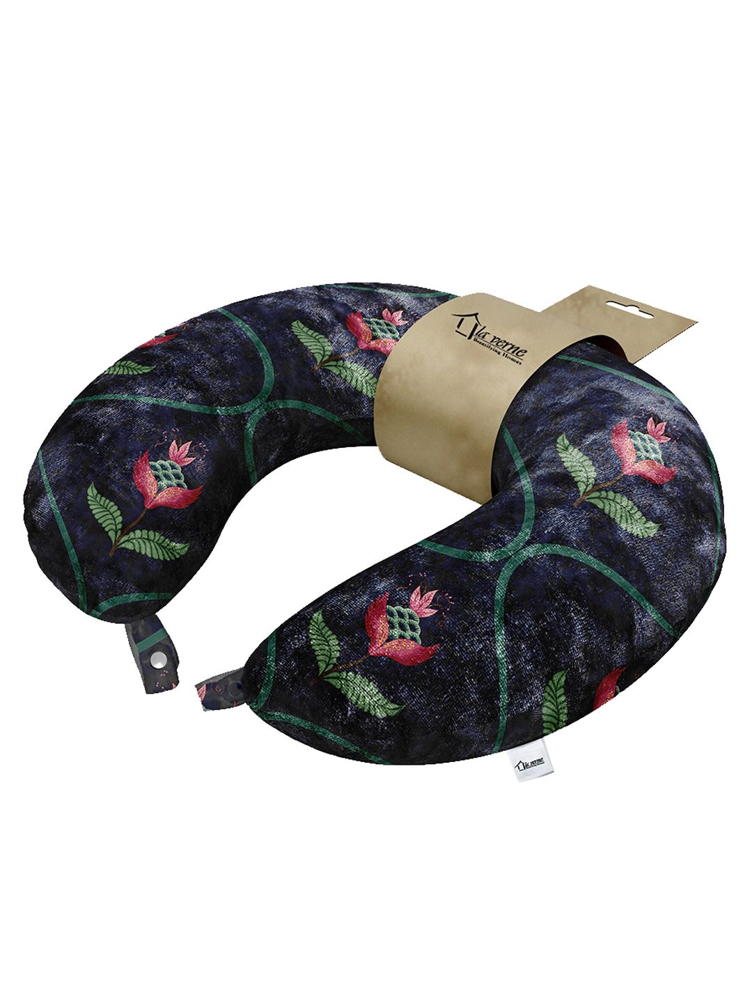 LA VERNE Black Printed Travel Neck Pillow Price in India