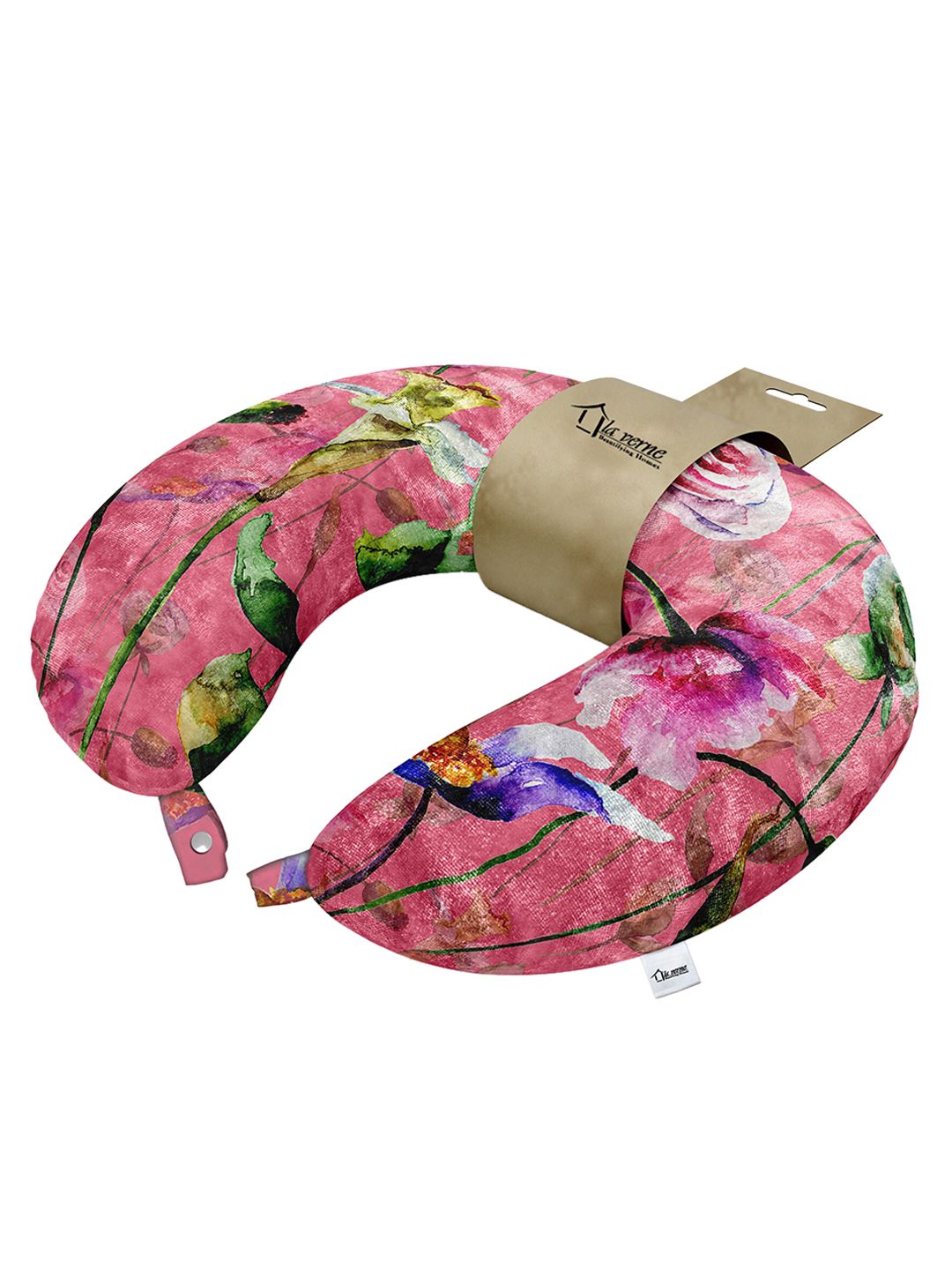 LA VERNE Pink & Blue Travel Neck Pillow Price in India