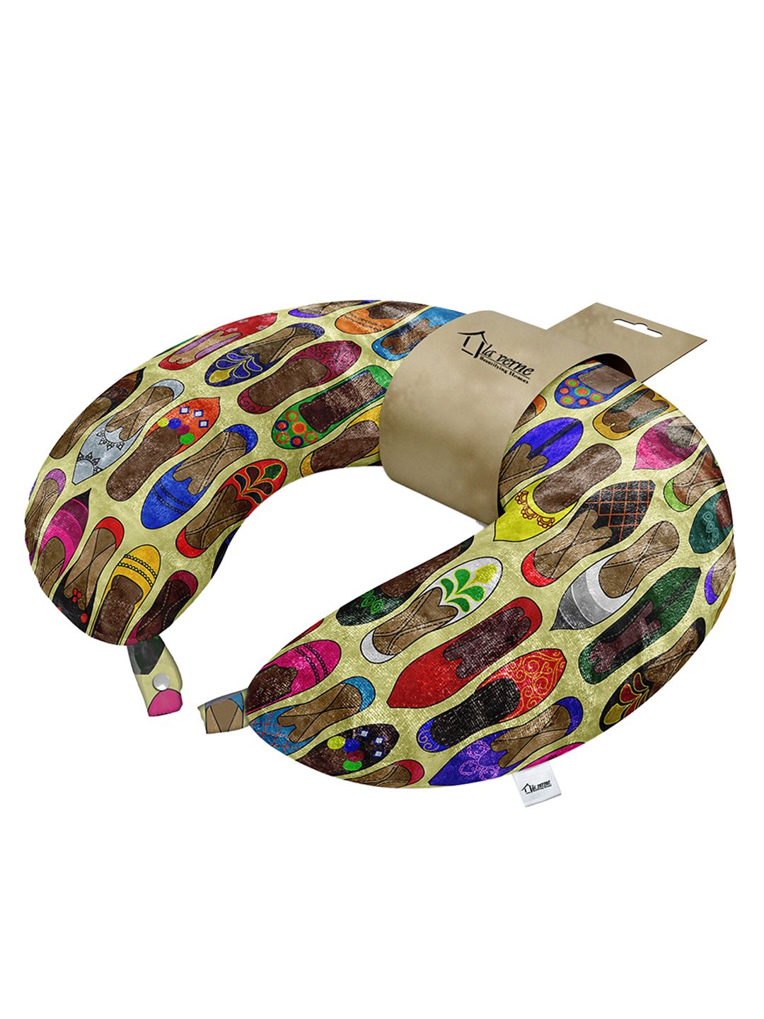 LA VERNE Yellow & Red Travel Neck Pillow Price in India