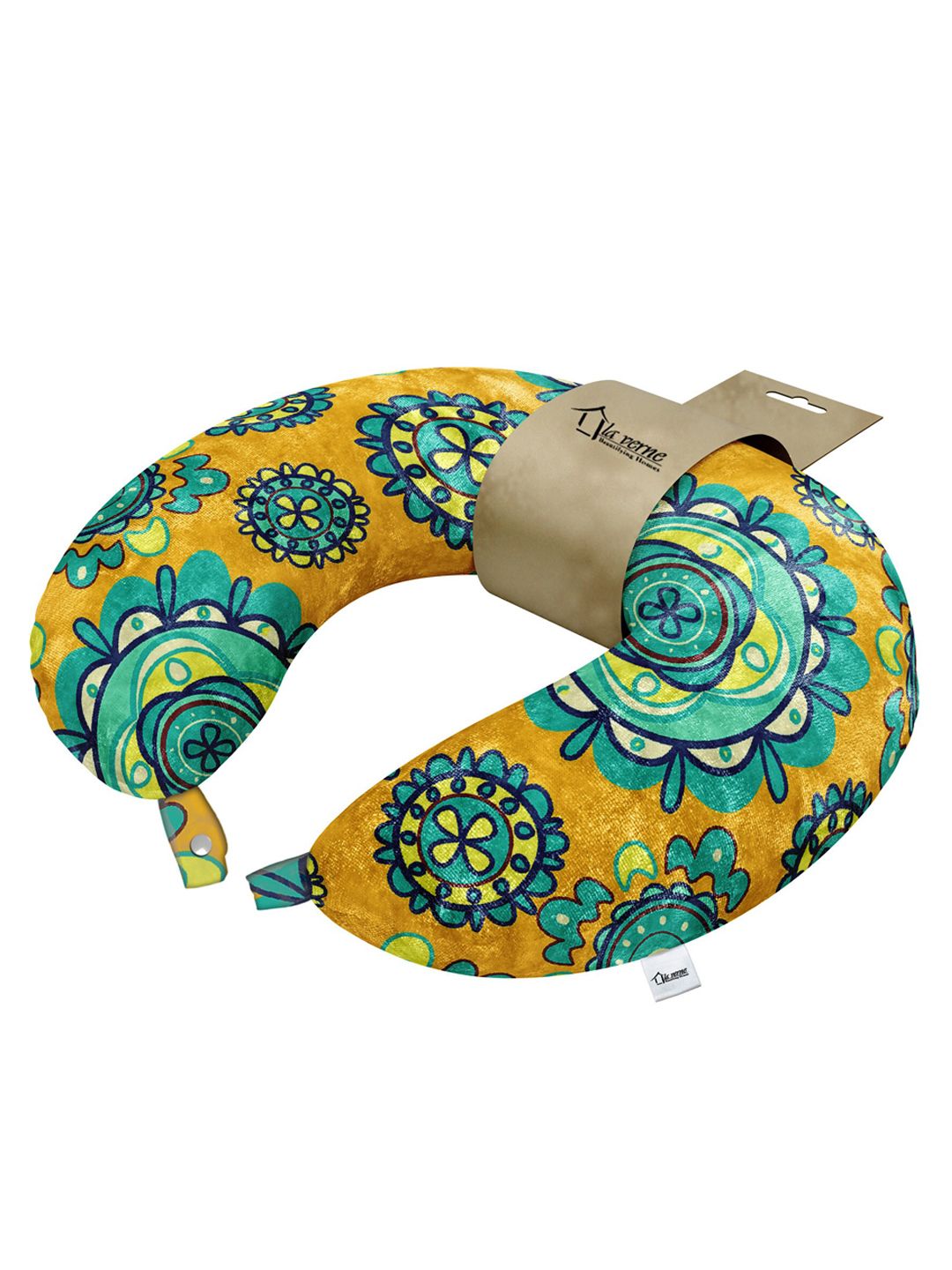 LA VERNE Yellow & Green Travel Neck Pillow Price in India