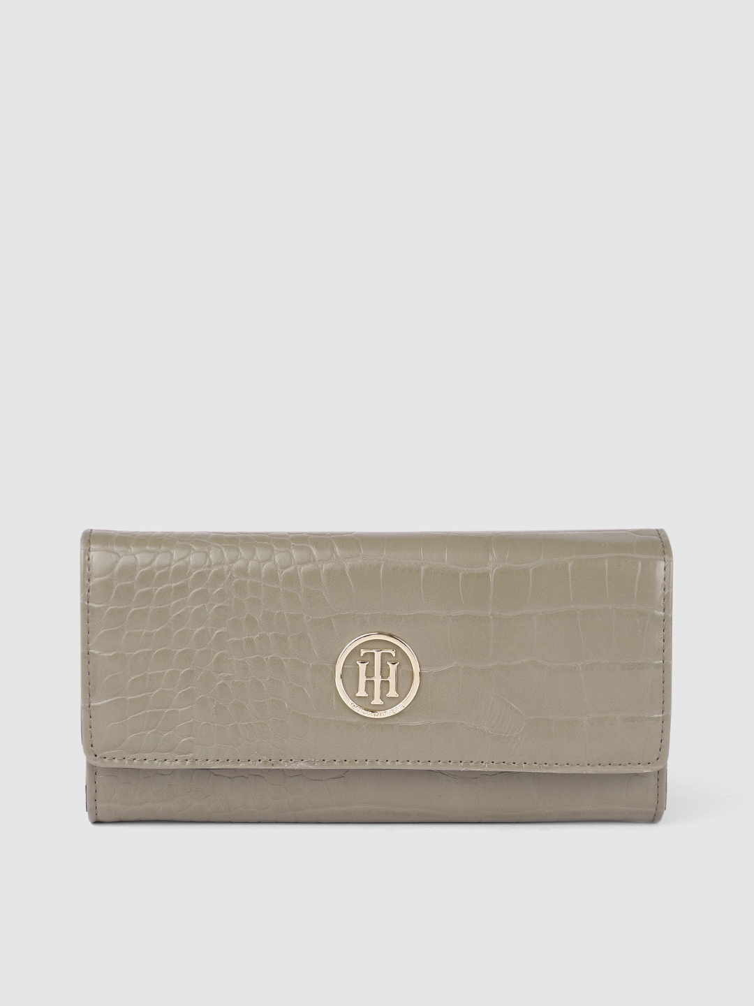 Tommy Hilfiger Women Green PU Envelope Wallet Price in India