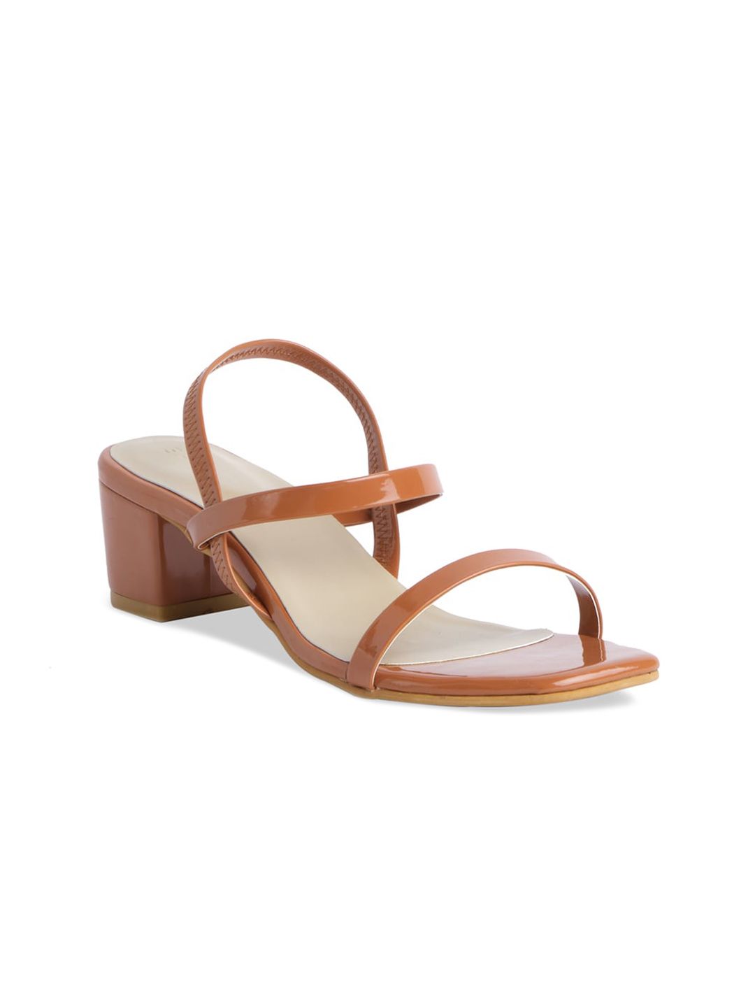 ERIDANI Tan Block Sandals Price in India