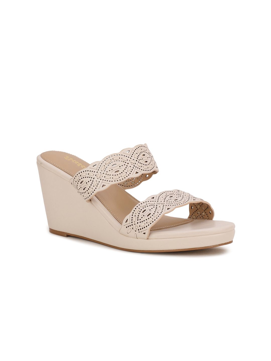 Bata Beige Woven Design Wedge Heels Price in India