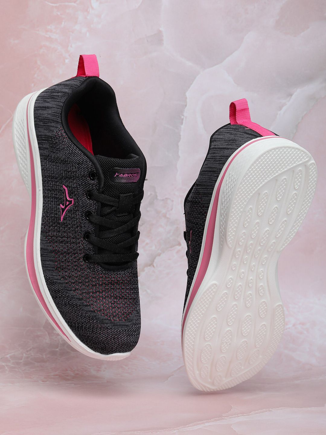 ABROS Women Black Mesh Running Shoes Price in India