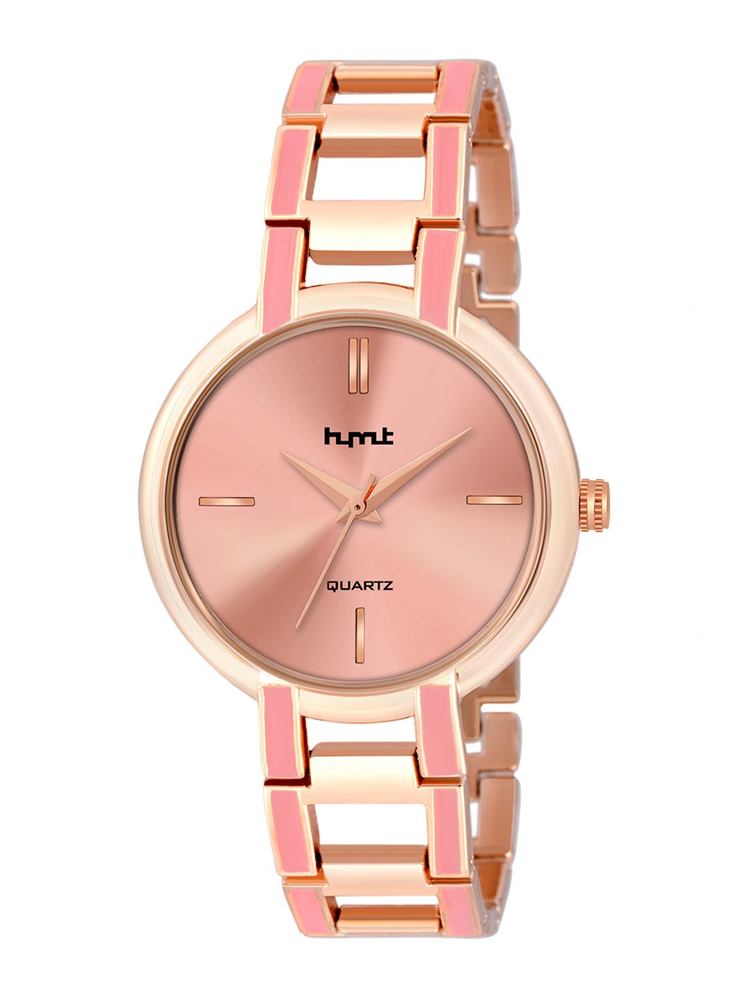 HYMT Women Rose Gold-Toned Dial & Pink Stainless Steel Straps Analogue Watch HMTY-8005 Price in India