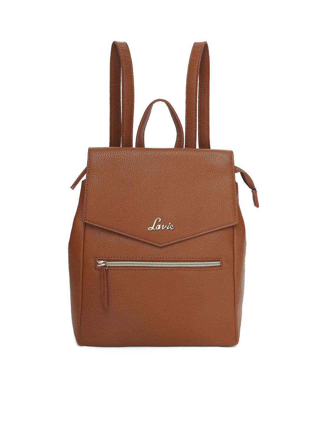 Lavie Women Tan Solid Backpack Price in India