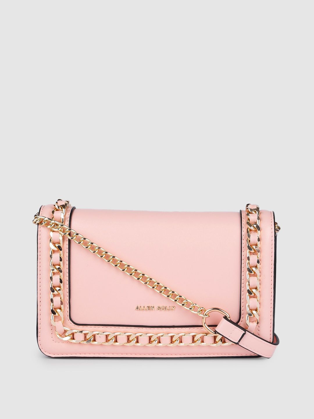 Allen Solly Pink Solid Structured Sling Bag Price in India