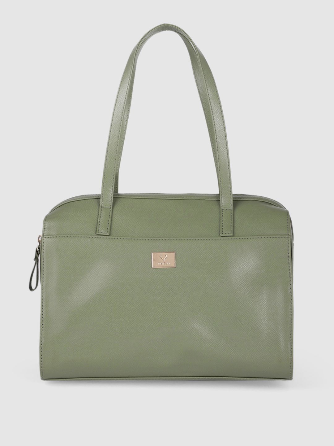 Allen Solly Green PU Structured Shoulder Bag Price in India