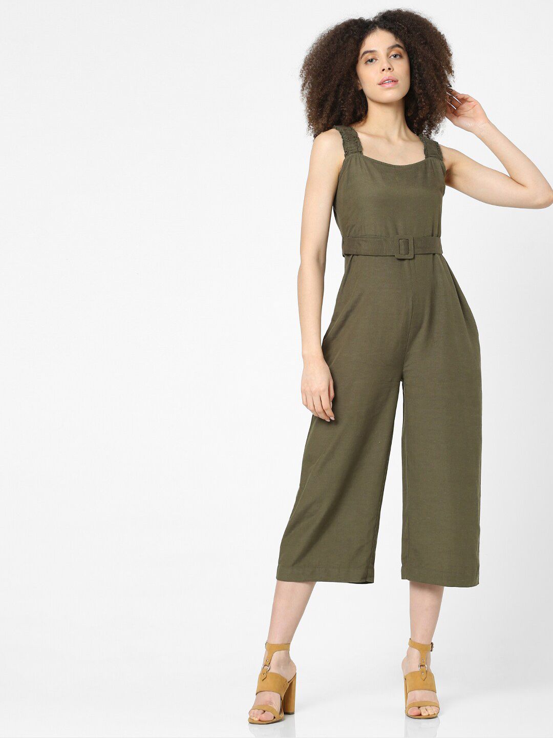 ONLY Green Cotton Basic Jumpsuit Price in India